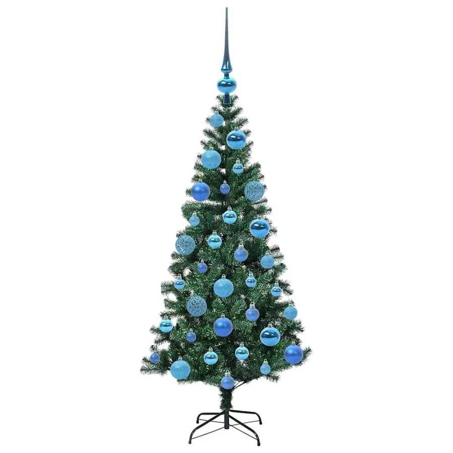 Sapin de Noël artificiel pré-éclairé Vert 120 cm PVC et métal - 4