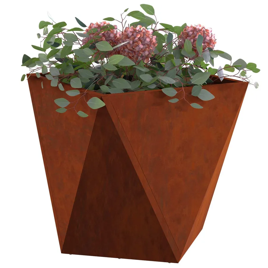 Jardinière 2 pc Rouillé 40 x 40 x 40 cm Acier patiné - 3