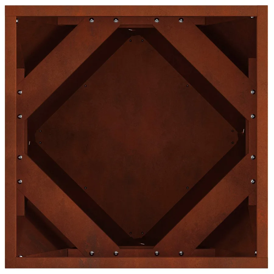 Jardinière 2 pc Rouillé 40 x 40 x 40 cm Acier patiné - 7