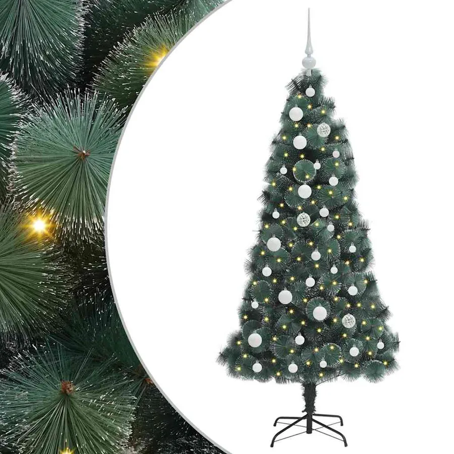 Arbre de Noël artificiel pré-éclairé avec ensemble de boules - 2