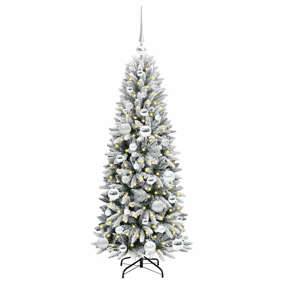 Sapin de Noël artificiel avec 150 LED avec support Blanc 120 cm - 3