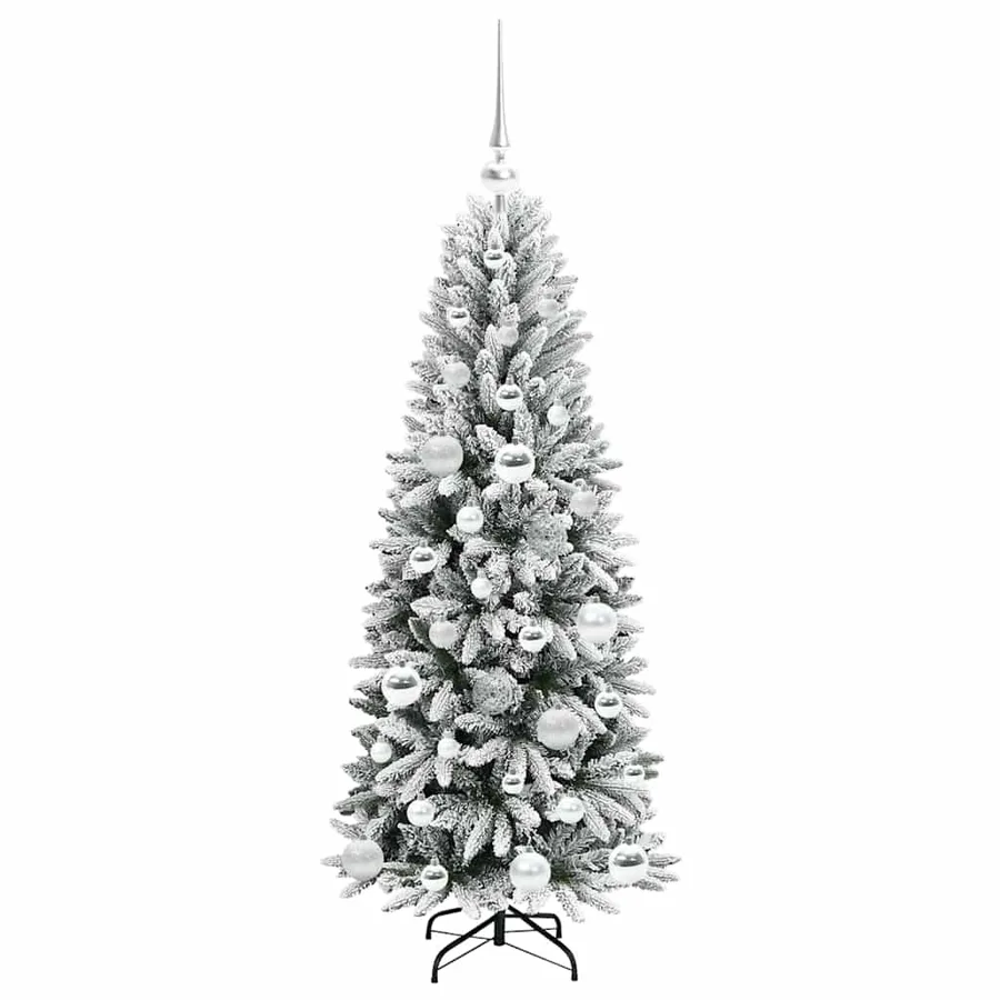 Sapin de Noël artificiel avec 150 LED avec support Blanc 120 cm - 4