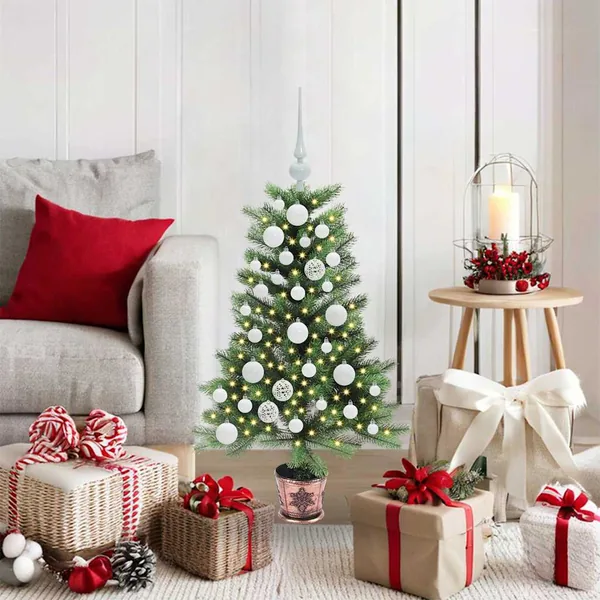 Sapin de Noël avec 150 LED avec support Vert 90 cm PE