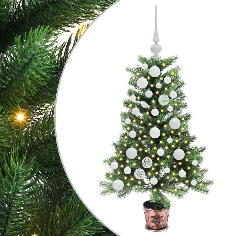 Sapin de Noël avec 150 LED avec support Vert 90 cm PE - 2