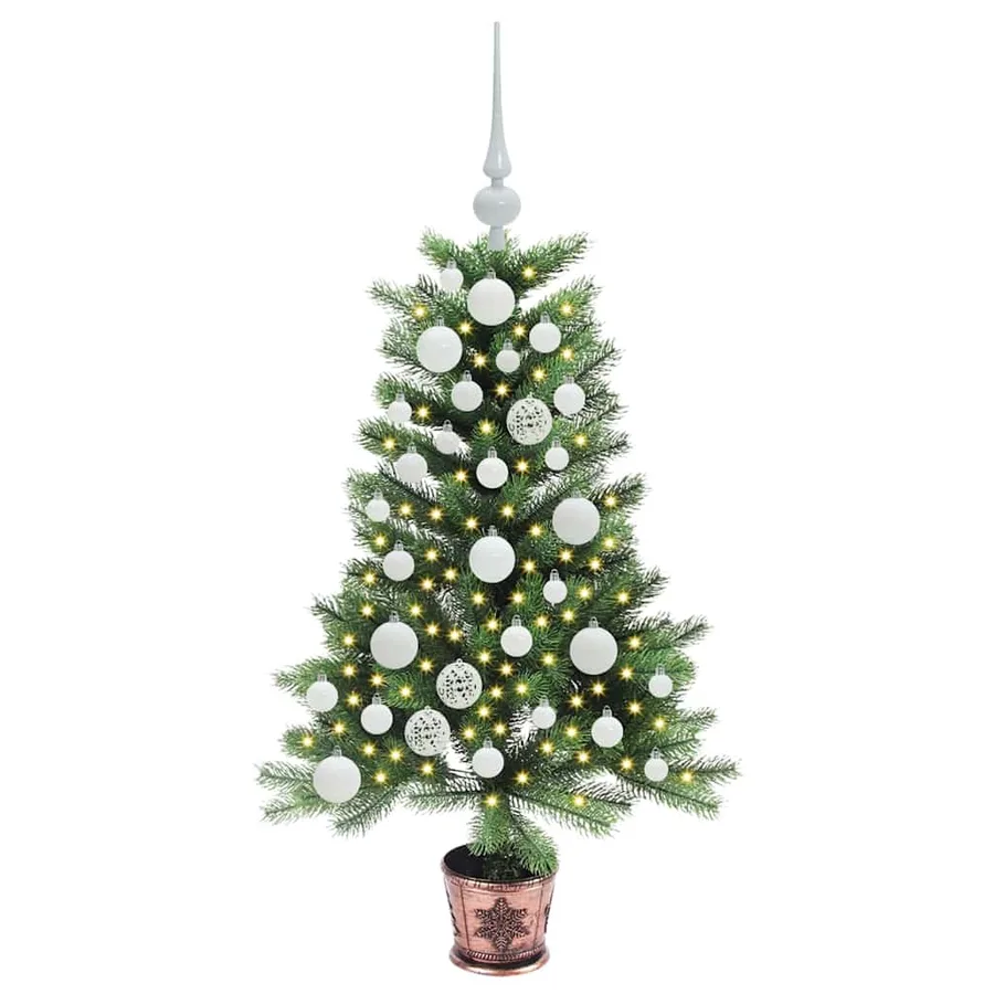 Sapin de Noël avec 150 LED avec support Vert 90 cm PE - 3