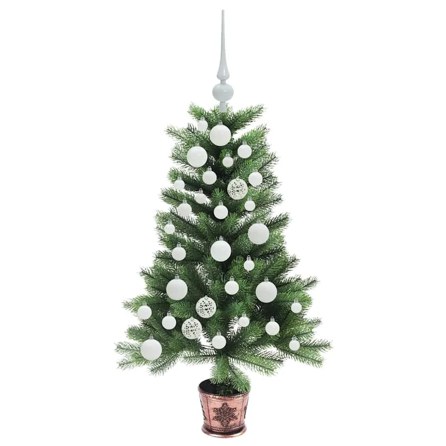 Sapin de Noël avec 150 LED avec support Vert 90 cm PE - 4