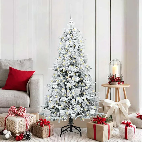 Sapin de Noël Artificiel à Branches Articulées Blanc 150 cm