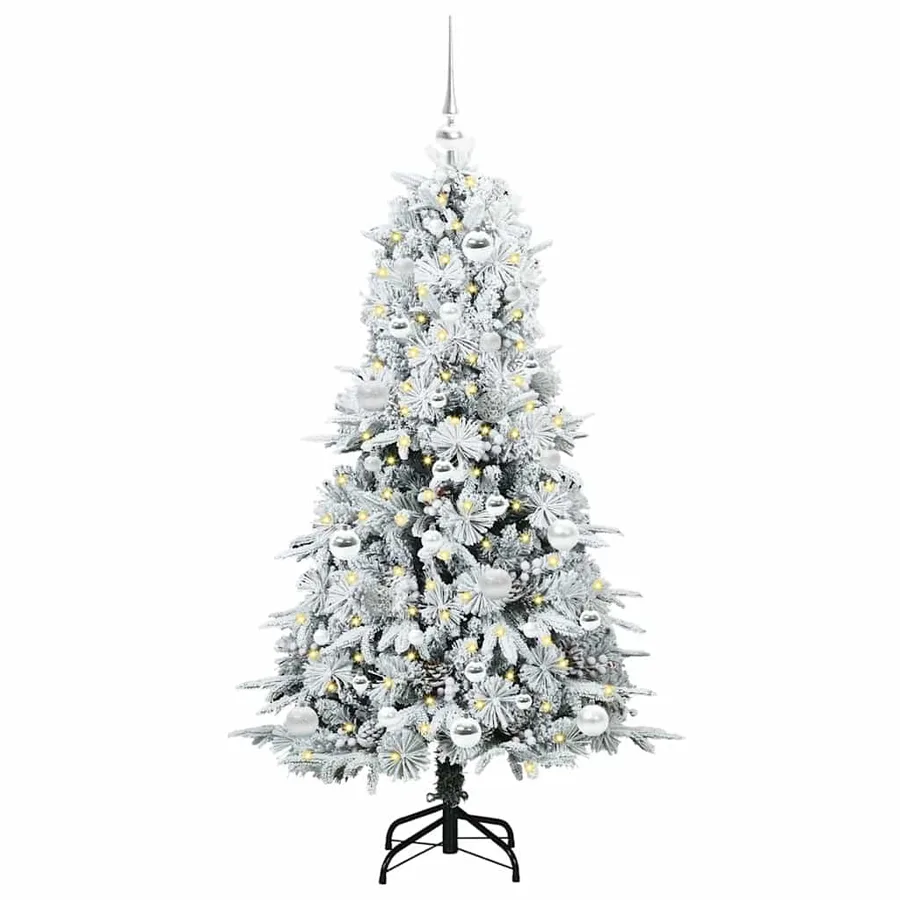 Sapin de Noël Artificiel à Branches Articulées Blanc 150 cm - 3