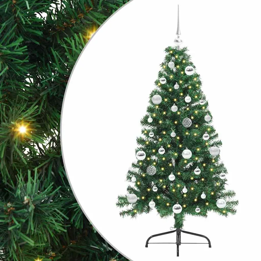 Sapin de Noël artificiel pré-éclairé Vert 150 cm PVC - 2