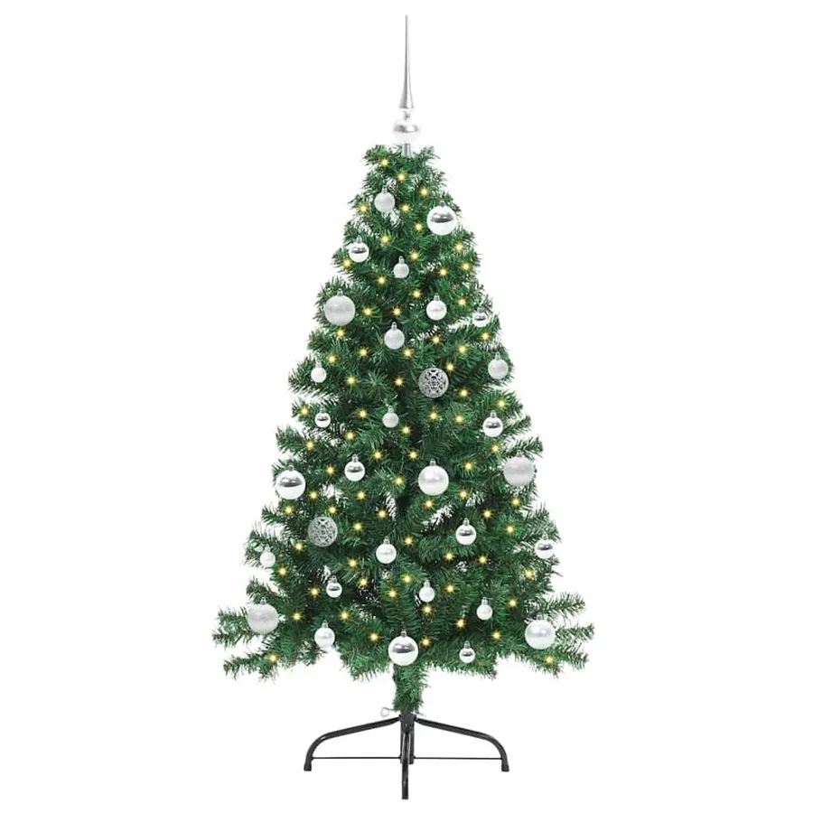 Sapin de Noël artificiel pré-éclairé Vert 150 cm PVC - 3