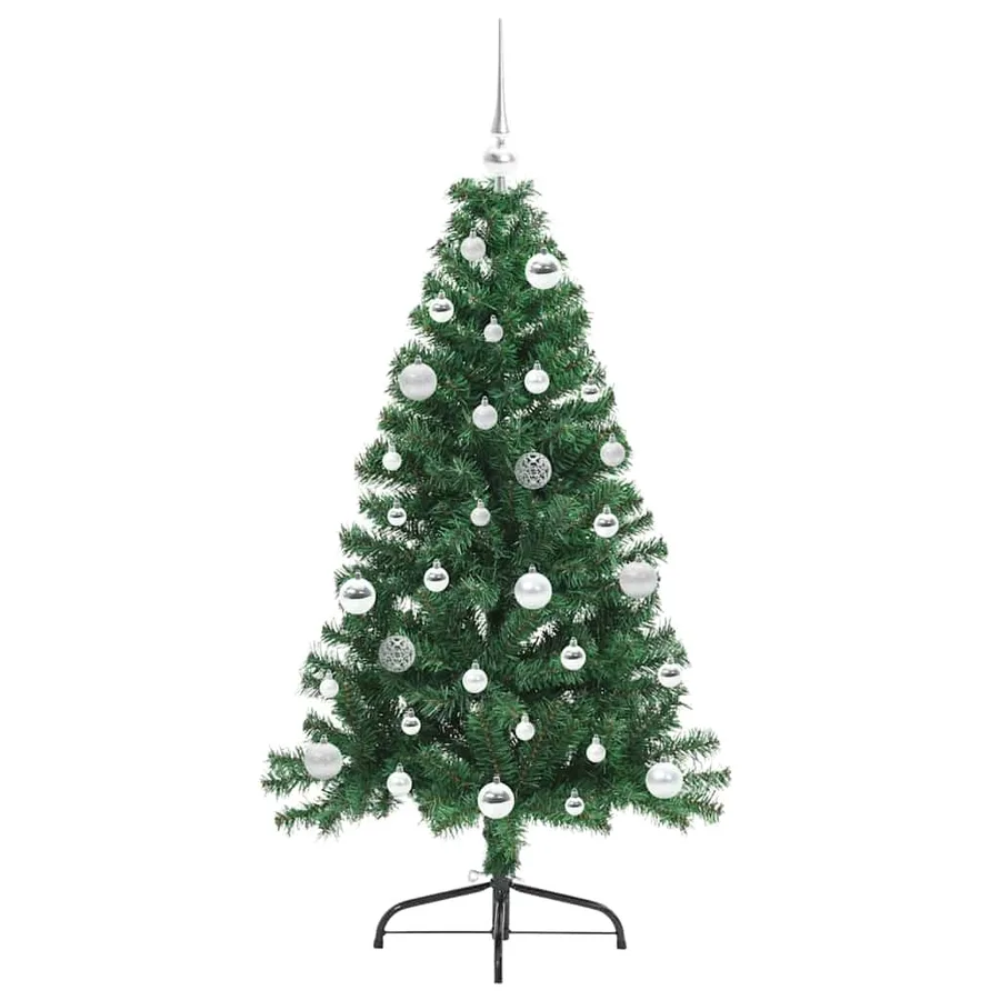 Sapin de Noël artificiel pré-éclairé Vert 150 cm PVC - 4
