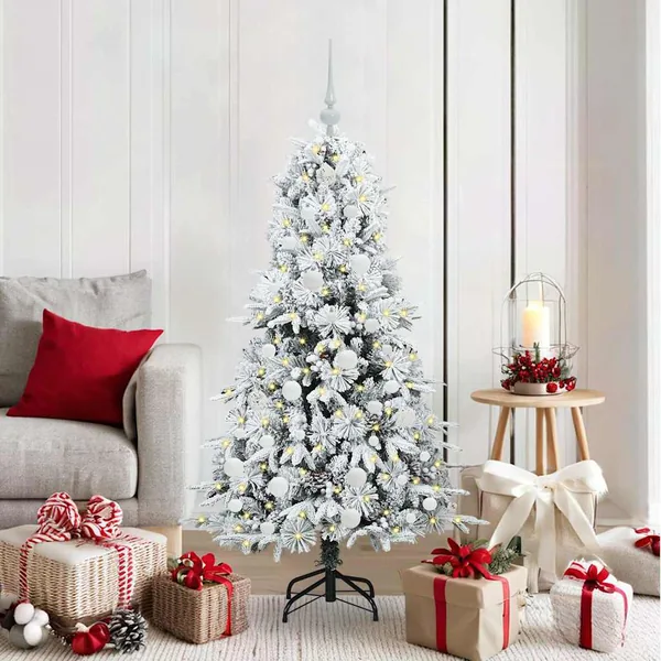 Sapin de Noël Artificiel à Branches Articulées Blanc 150 cm