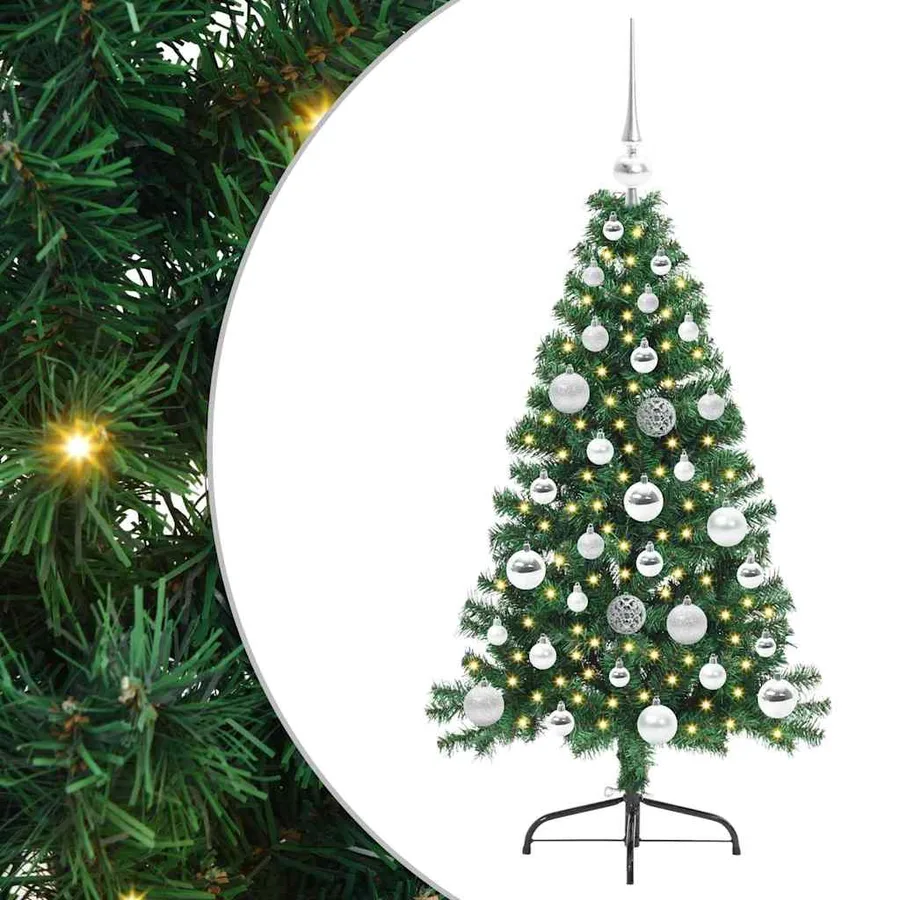 Sapin de Noël artificiel pré-éclairé Vert 120 cm PVC - 2
