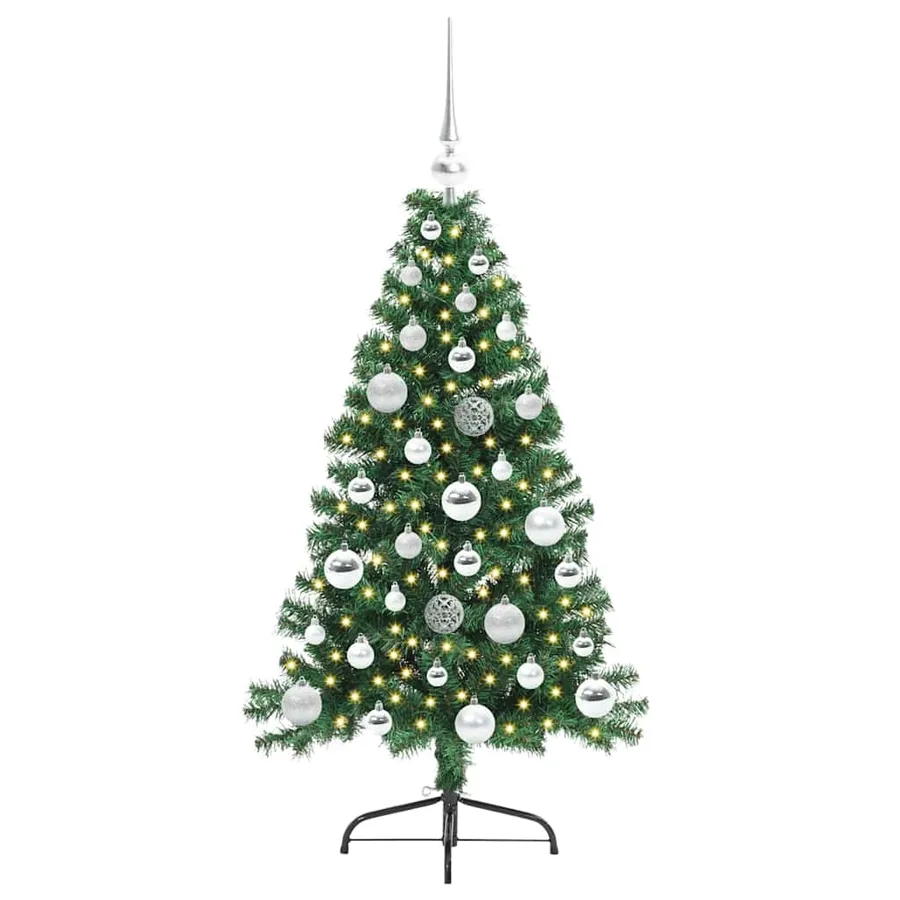 Sapin de Noël artificiel pré-éclairé Vert 120 cm PVC - 3