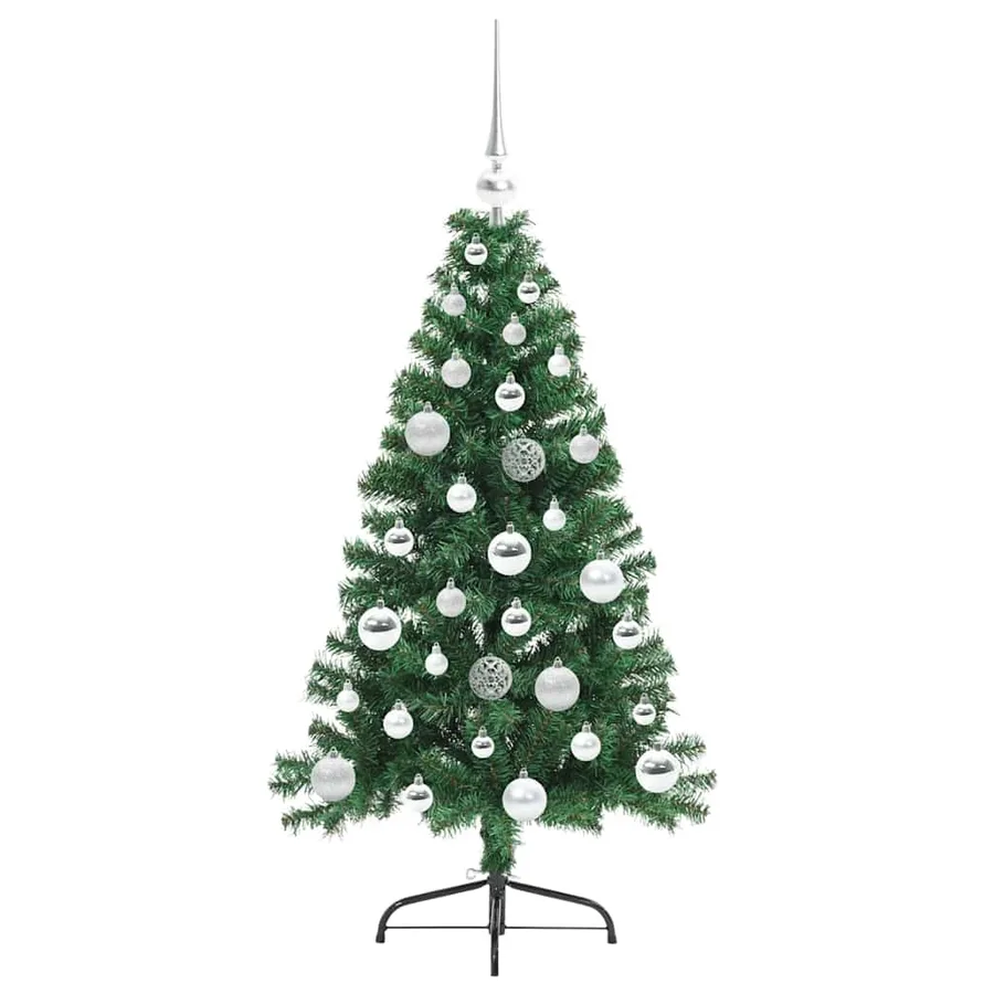 Sapin de Noël artificiel pré-éclairé Vert 120 cm PVC - 4