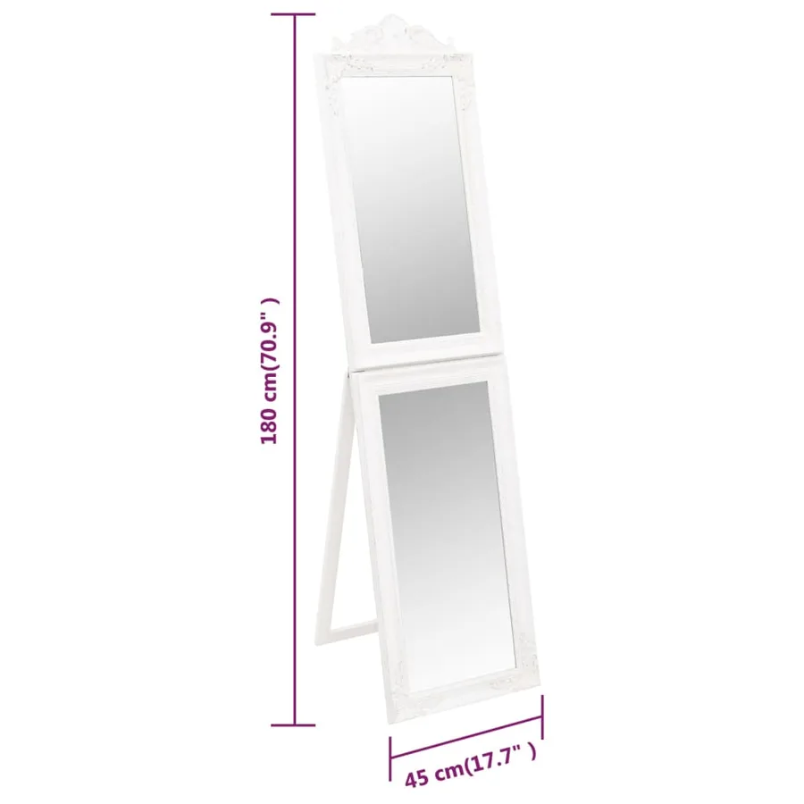 Miroir sur pied Blanc 45x180 cm - 7