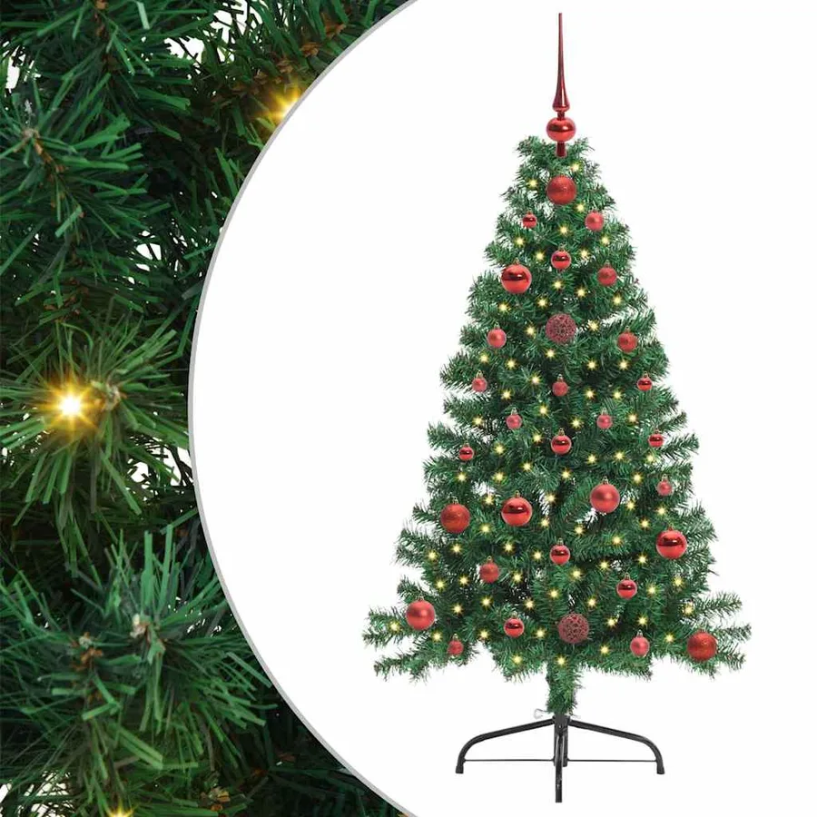 Sapin de Noël artificiel pré-éclairé Vert 120 cm PVC - 2