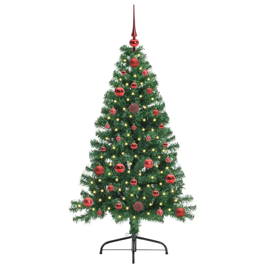 Sapin de Noël artificiel pré-éclairé Vert 120 cm PVC - 3