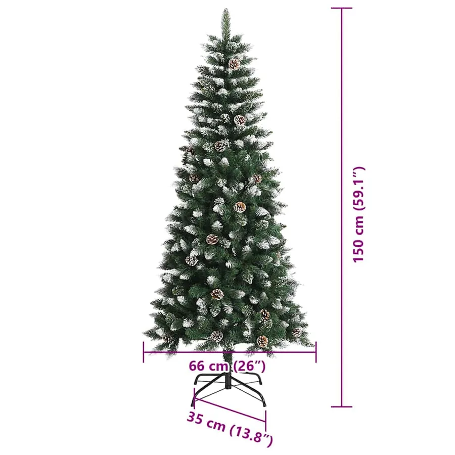 Sapin de Noël artificiel Vert 150 cm PVC, plastique et acier - 15
