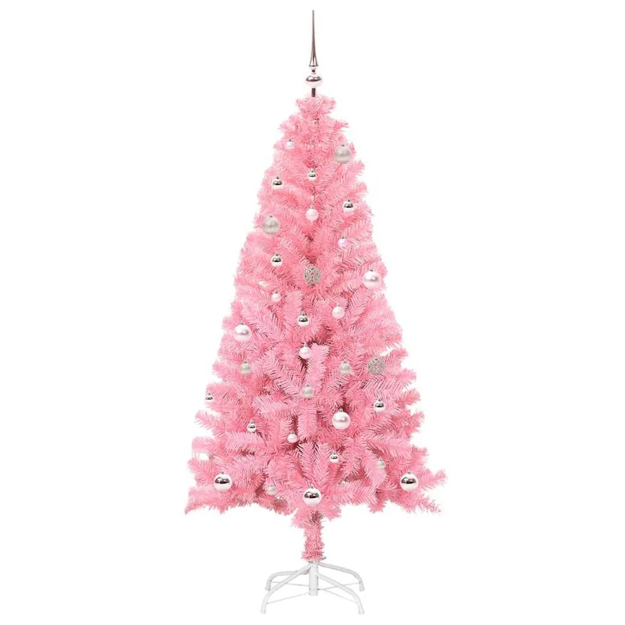 Sapin de Noël avec 150 LED avec support Rose 150 cm PVC - 3