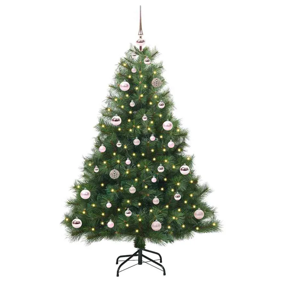 Sapin de Noël artificiel avec 150 LED Vert 150 cm PE et PVC - 2