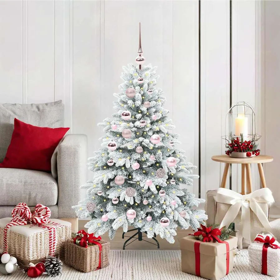 Sapin de Noël artificiel avec 150 LED Blanc 120 cm PE et PVC