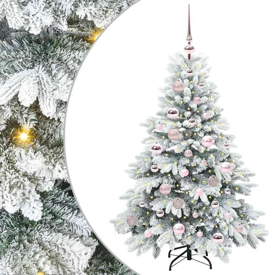 Sapin de Noël artificiel avec 150 LED Blanc 120 cm PE et PVC - 2