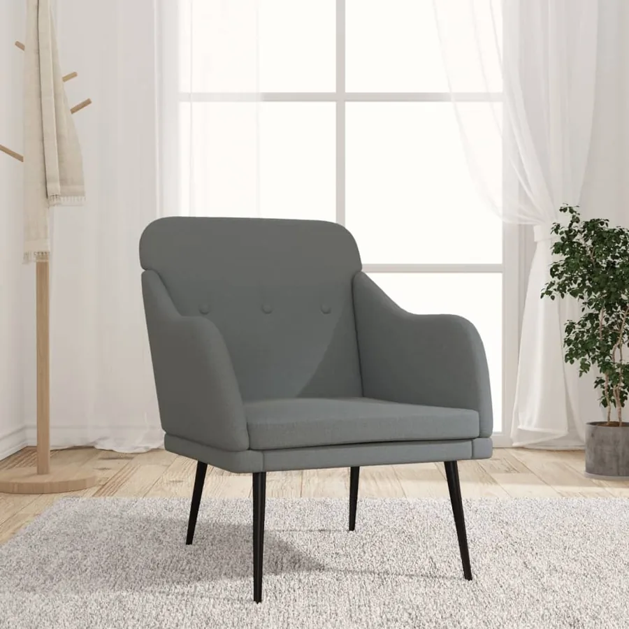Fauteuil Gris foncé 63x76x80 cm Tissu
