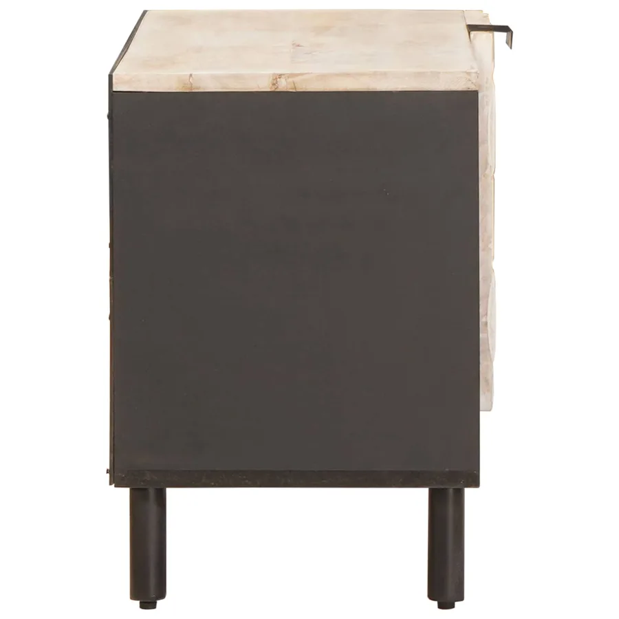 Meuble TV avec stockage Finition Lavage Blanc 80 x 33 x 46 cm - 4
