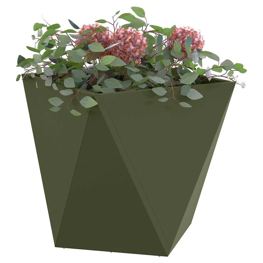 Jardinière Vert olive 40 x 40 x 40 cm Acier - 3
