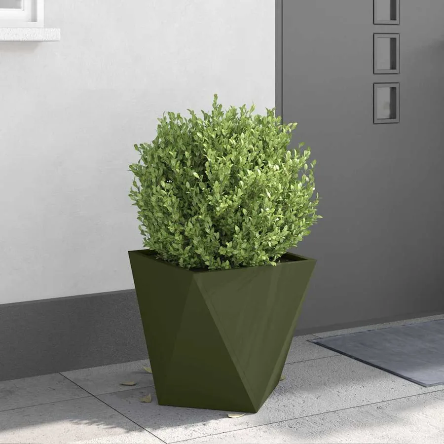 Jardinière Vert olive 40 x 40 x 40 cm Acier - 4