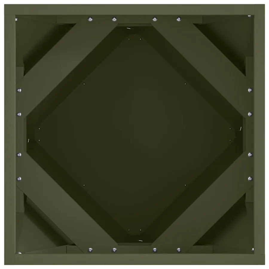 Jardinière Vert olive 40 x 40 x 40 cm Acier - 6