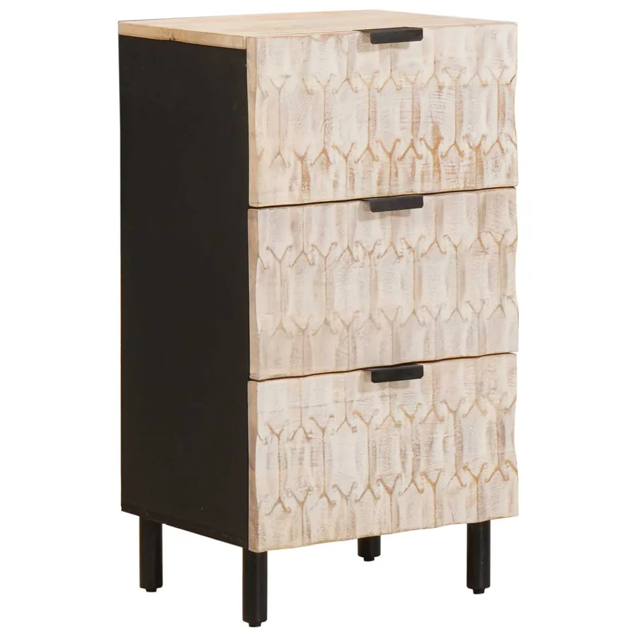 Buffet avec tiroir Finition Lavage Blanc 40 x 33 x 75 cm