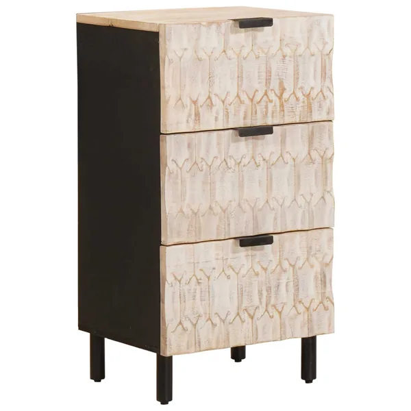 Buffet avec tiroir Finition Lavage Blanc 40 x 33 x 75 cm