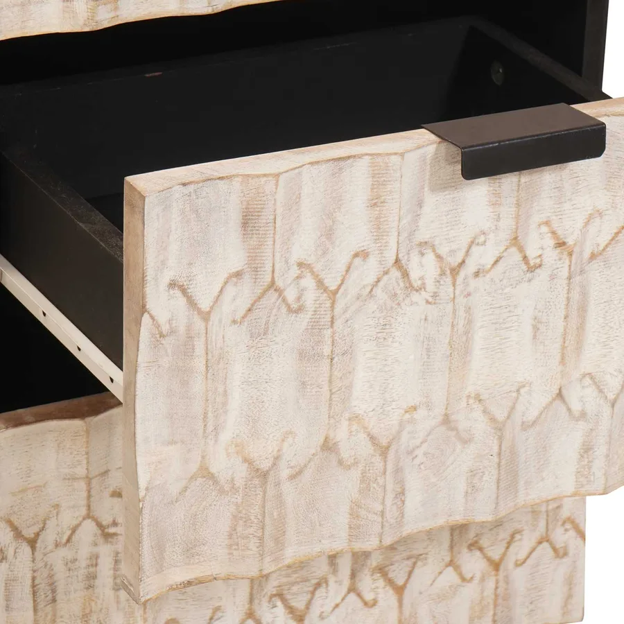 Buffet avec tiroir Finition Lavage Blanc 40 x 33 x 75 cm - 7