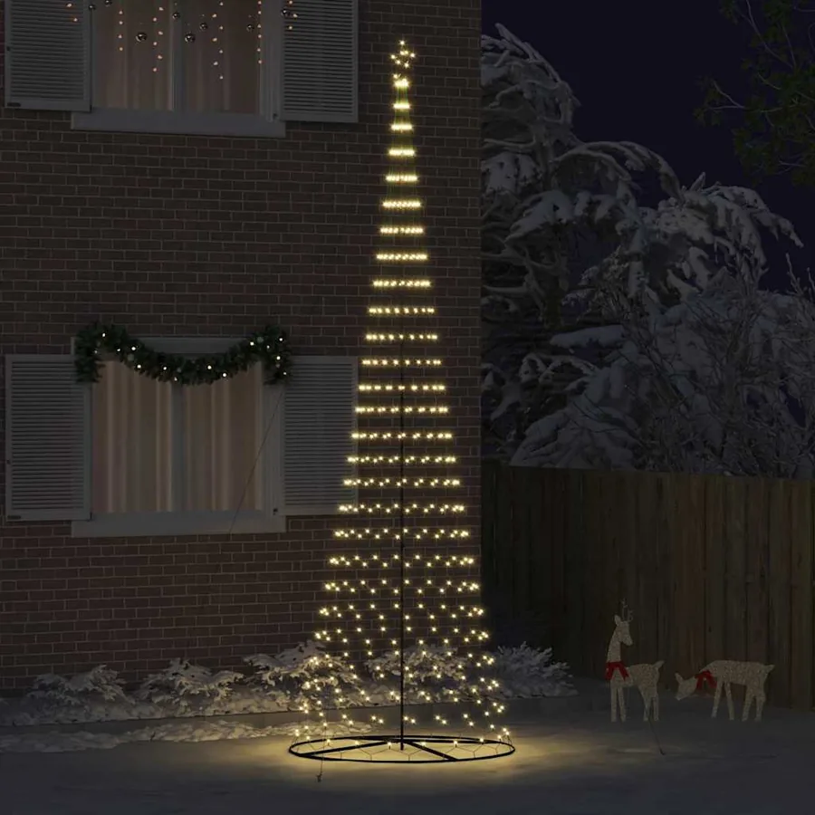 Arbre de Noël LED avec 555 LED Blanc chaud 500 cm Métal