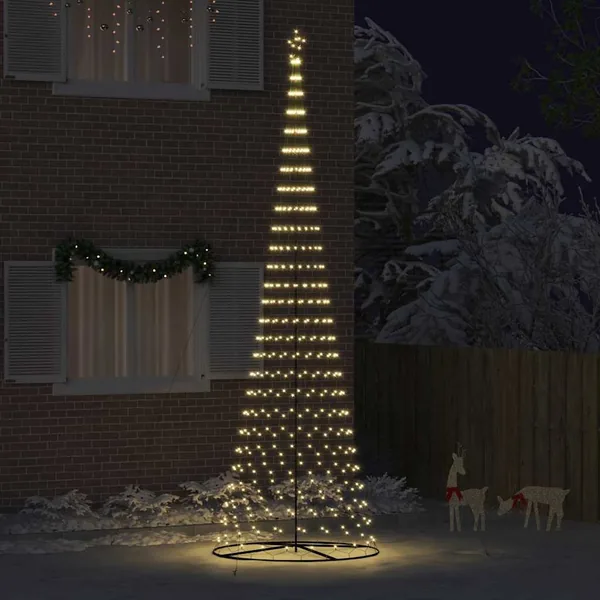 Arbre de Noël LED avec 555 LED Blanc chaud 500 cm Métal