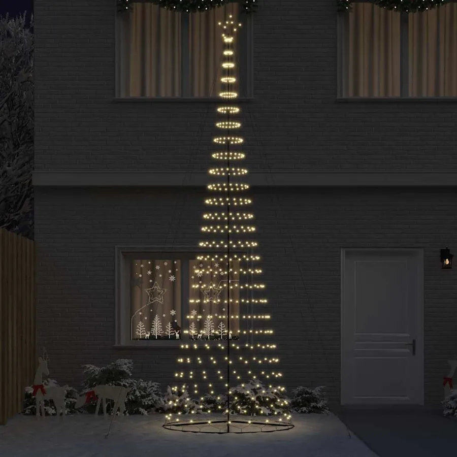 Arbre de Noël LED avec 555 LED Blanc chaud 500 cm Métal - 3
