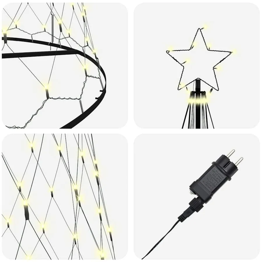 Arbre de Noël LED avec 555 LED Blanc chaud 500 cm Métal - 6
