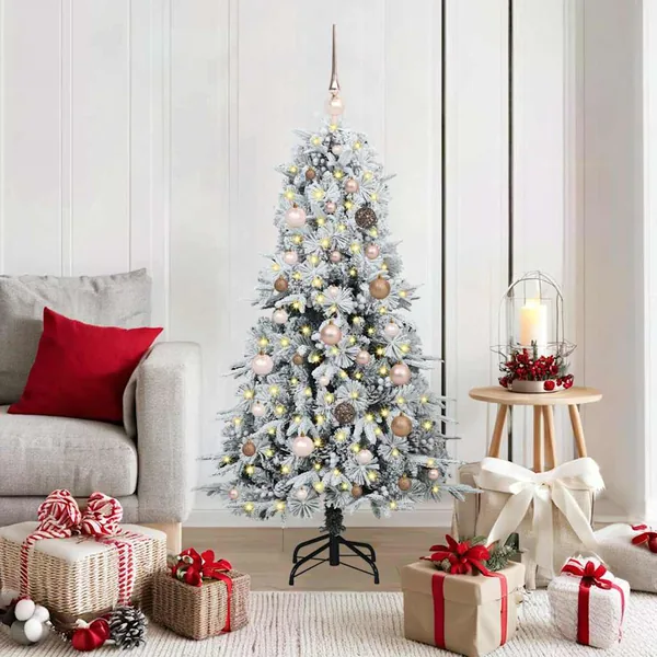Sapin de Noël Artificiel à Branches Articulées Blanc 150 cm