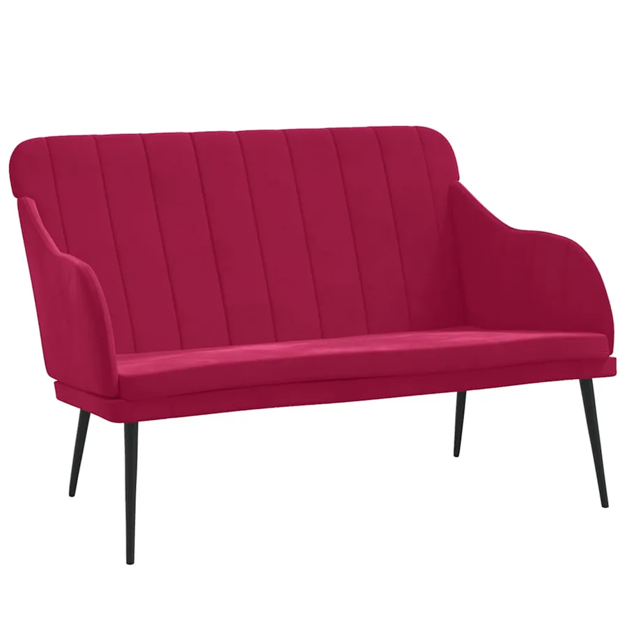 Banc Rouge bordeaux 110x76x80 cm Velours - 2