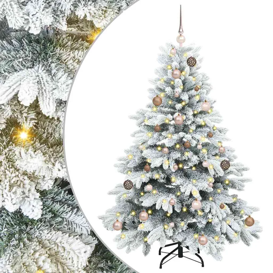Sapin de Noël artificiel avec 150 LED Blanc 150 cm PE et PVC - 2