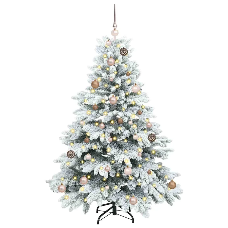 Sapin de Noël artificiel avec 150 LED Blanc 150 cm PE et PVC - 3
