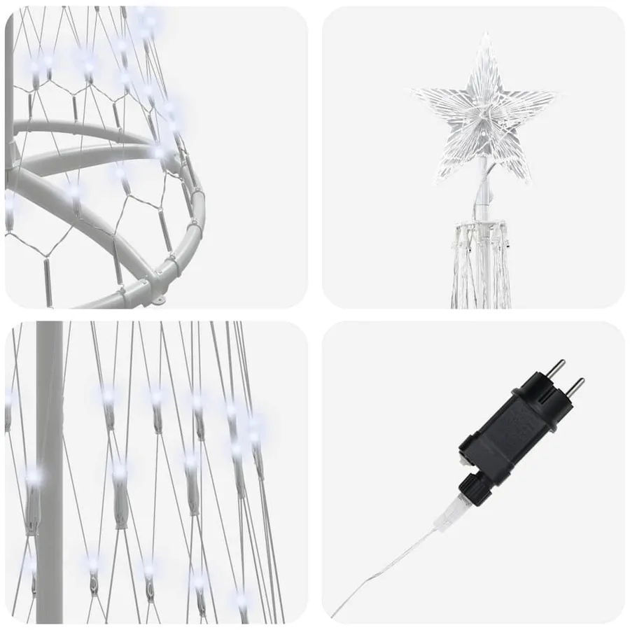 Arbre de Noël LED avec 290 LED Blanc froid 250 cm Métal - 6