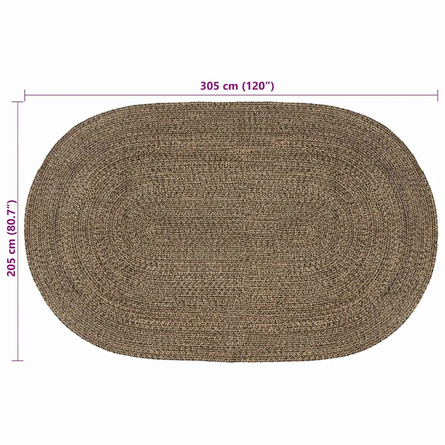 Tapis de surface Noir 205 x 305 cm Jute - 7
