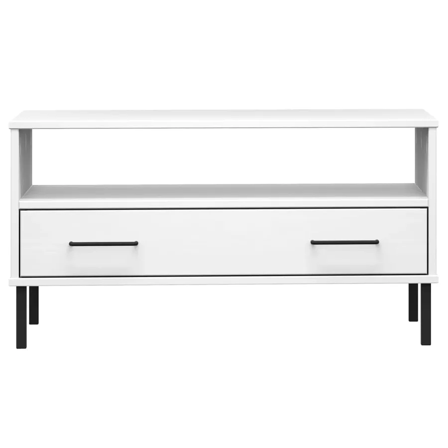 Table basse avec pieds en métal Blanc 85x50x45 cm Bois OSLO - 4