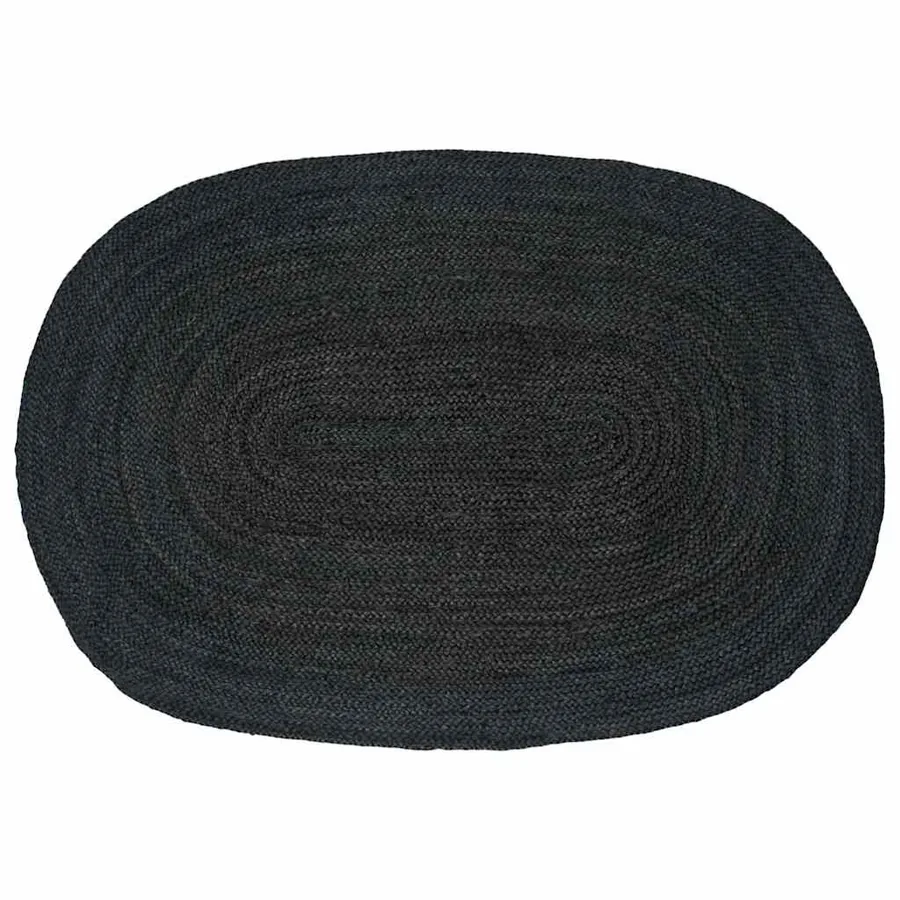 Tapis de surface Gris foncé 122 x 183 cm Jute
