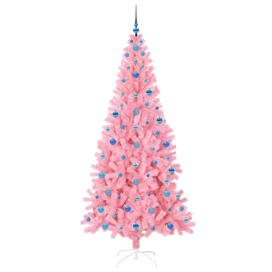 Sapin de Noël avec 300 LED avec support Rose 210 cm PVC - 4