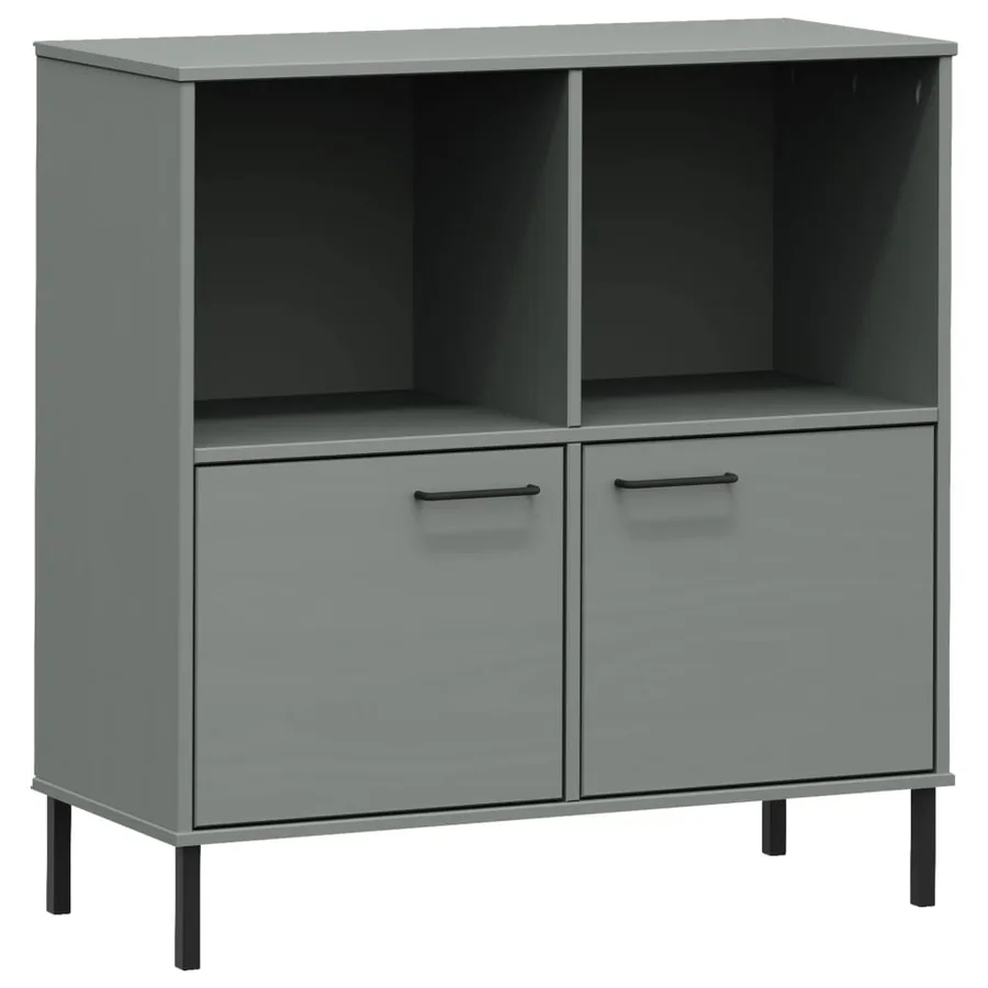 Bibliothèque avec pieds en métal Gris 90x35x90,5 cm Bois OSLO - 2