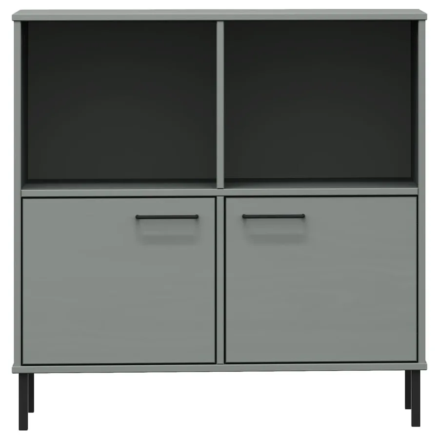 Bibliothèque avec pieds en métal Gris 90x35x90,5 cm Bois OSLO - 4